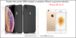 Púzdro Roybens 360 Full Body pre Apple iPhone + tvrdené sklo - Čierne  + dotykové pero zadarmo Iphone: SE, 5s, 5