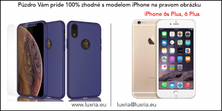 Púzdro Roybens 360 Full Body pre Apple iPhone + tvrdené sklo - Modré  + dotykové pero zadarmo Iphone: 6s Plus, 6 Plus