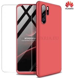 Púzdro Roybens 360 Full Body pre Huawei + tvrdené sklo - Červené pre Huawei: Mate 30 Pro