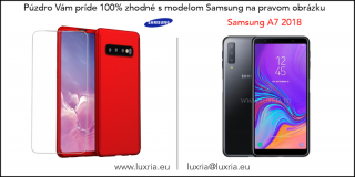 Púzdro Roybens 360 Full Body pre Samsung + tvrdené sklo - Červené Samsung: Galaxy A7 (2018)