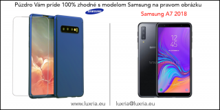 Púzdro Roybens 360 Full Body pre Samsung + tvrdené sklo - Modré Samsung: Galaxy A7 (2018)