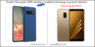 Púzdro Roybens 360 Full Body pre Samsung + tvrdené sklo - Modré Samsung: Galaxy A8 (2018)