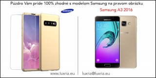 Púzdro Roybens 360 Full Body pre Samsung + tvrdené sklo - Zlaté Samsung: Galaxy A3 (2016)