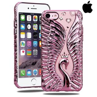 Silikónové Púzdro Diamond Swan pre Apple iPhone - Ružové (8 Plus, 8, 7 Plus, 7, SE 2020, 6s Plus, 6s, 6 Plus, 6, SE, 5s, 5)  + jeden obal zadarmo ako…