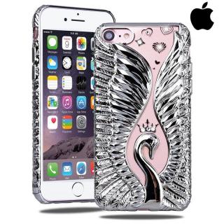 Silikónové Púzdro Diamond Swan pre Apple iPhone - Strieborné (8 Plus, 8, 7 Plus, 7, SE 2020, 6s Plus, 6s, 6 Plus, 6, SE, 5s, 5)  + jeden obal zadarmo…