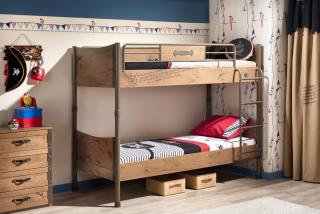 Detská poschodová posteľ 90x200 cm Pirate
