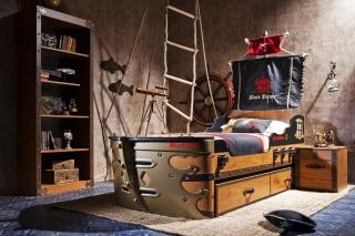 Detská posteľ loď veľká 90x190 cm Pirate