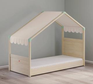 Detská posteľ so strieškou 90x200 cm Montes Natural béžová