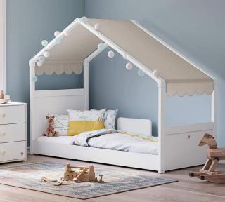 Detská posteľ so strieškou 90x200 cm Montes White béžová