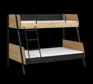 Študentská poschodová posteľ (90x200-120x200 cm) Black