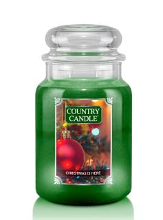 Country Candle Christmas is Here vonná sviečka veľká 2-knôtová (652 g)