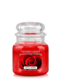 COUNTRY CANDLE Love & Roses vonná sviečka stredná 2-knôtová (453 g)
