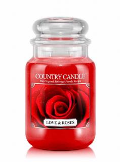 COUNTRY CANDLE Love & Roses vonná sviečka veľká 2-knôtová (652 g)
