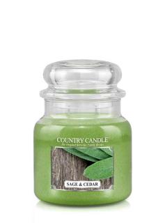 COUNTRY CANDLE Sage & Cedar vonná sviečka stredná 2-knôtová (453 g)