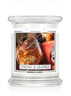 Kringle Candle Cognac & Leather vonná sviečka stredná 2-knôtová (411 g)