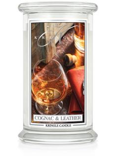 Kringle Candle Cognac & Leather vonná sviečka veľká 2-knôtová (624 g)