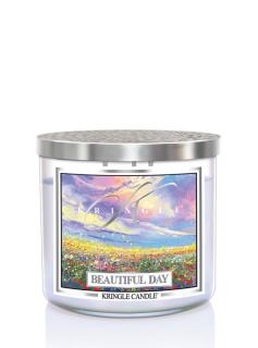 Kringle Candle TUMBLER Beautiful Day 3-knôtová vonná sviečka 411g