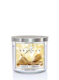 Kringle Candle TUMBLER Gold & Cashmere 3-knôtová vonná sviečka 411g