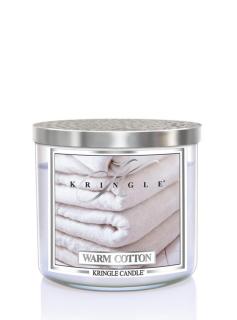 Kringle Candle TUMBLER Warm Cotton 3-knôtová vonná sviečka 411g