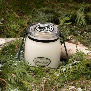 MILKHOUSE CANDLE Silver Birch vonná sviečka BUTTER JAR 2-knôtová (454 g)