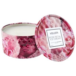 Voluspa Roses Rose Petal Ice Cream Mini Tin vonná sviečka (6oz / 170g)