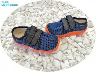 Barefoot topánky Blue Mandarine - modro-čierno-oranžové - Beda Boty Veľkosť: 27