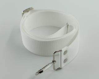 Popruh na kabelku biely s karabínkou: Nikel