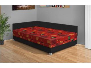 Čalúnená posteľ  Aneta 110x200 cm čalúnenie: Čierna / Mega 043 červená