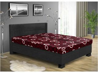 Čalúnená posteľ s úložným priestorom ALICE 200 x 170 cm farba čalúnenie: černá 04, čalúnenie: Mega 14 bordó