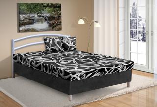 Čalúnená posteľ s úložným priestorom Andre 140x200cm farba čalounění: černá/ MEGA 01 černá