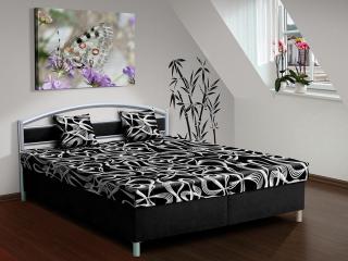 Čalúnená posteľ s úložným priestorom Bruno 170 farba čalounění: černá/ MEGA 01 černá