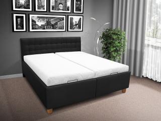 Čalúnená posteľ s úložným priestorom Perla 180 Barva: eko čierná