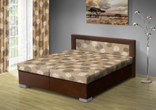Čalúnená posteľ s úložným priestorom Vanessa 180x200 čalúnenie: hnedá/MGA 31 béžová, Typ roštov: polohovacie