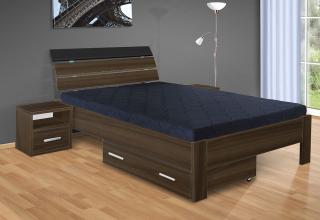 Drevená posteľ Darina 200x120 cm farba lamina: biela 113, typ úložného priestoru: úložný priestor - šuplík, typ matraca: bez matraca
