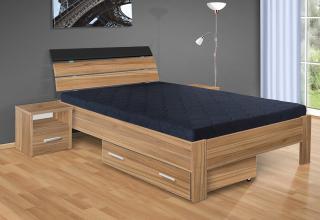 Drevená posteľ Darina 200x140 cm farba lamina: buk 381, typ úložného priestoru: úložný priestor - šuplík, typ matraca: bez matraca