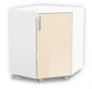 Kúpeľňová skrinka rohová K34 farba korpusu: Bielý, farba dvierok: Bielá lesk