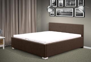 Manželská posteľ Fanny 180x200 cm matrac: matrace sendvičová 16cm, farba čalúnenie: eko koža béžová, úložný priestor: s úložným priestorom