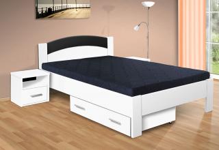 Manželská posteľ Jason 200x160 cm farba lamina: biela 113, typ úložného priestoru: úložný priestor - šuplík, typ matraca: matraca 16 cm Sendvičová