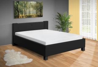 Manželská posteľ Luna 160x200 cm matrac: bez matrace, farba čalúnenie: eko koža čierna, úložný priestor: bez úložného priestoru