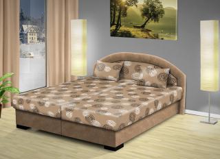 Manželská posteľ s úložným priestorom Lenka 160x200 cm farba čalounění: béžová/ Mega 031 béžová