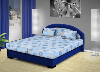 Manželská posteľ s úložným priestorom Lenka 160x200 cm farba čalounění: modrá/ Mega 031 modrá