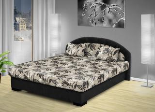 Manželská posteľ s úložným priestorom Lenka 170x200 cm farba čalounění: černá/ Mega 013-V3 šedá
