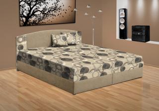 Manželská posteľ s úložným priestorom Lora 160x200 Barva: béžová/53675-6-1044