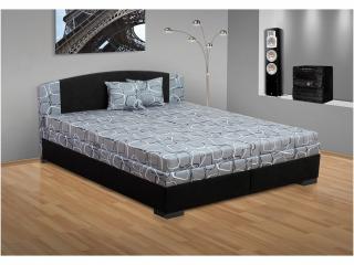 Manželská posteľ s úložným priestorom Lora 160x200 Barva: čierná/sivá