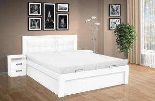Moderná manželská posteľ Capri 180 s elektrickým otváraním úložného priestoru farba lamina: biela 113
