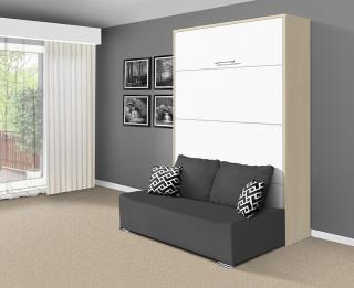 Sklápacia posteľ s pohovkou VS 21058P 200x160 farba lamina: agát/biele dvere, Varianta dverí: lesklé