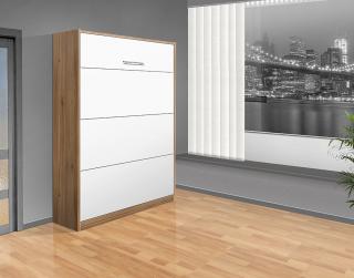 Sklápacia posteľ VS 1054 P - 200x120 cm A nosnost postele: štandardná nosnosť, farba lamina: orech lyon/biele dvere