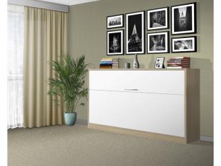 Sklápacia posteľ VS1056, 200x90cm farba lamina: agát/biele dvere, Varianta dverí: lesklé