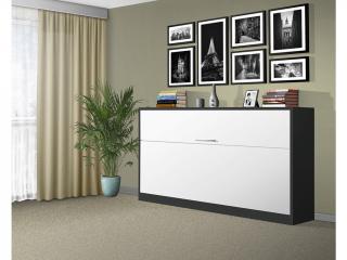 Sklápacia posteľ VS1056, 200x90cm farba lamina: antracit/biele dvere, Varianta dverí: matné