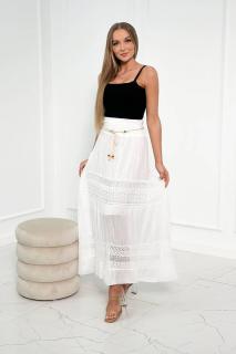 Dámska sukňa s čipkou Farba: Biela